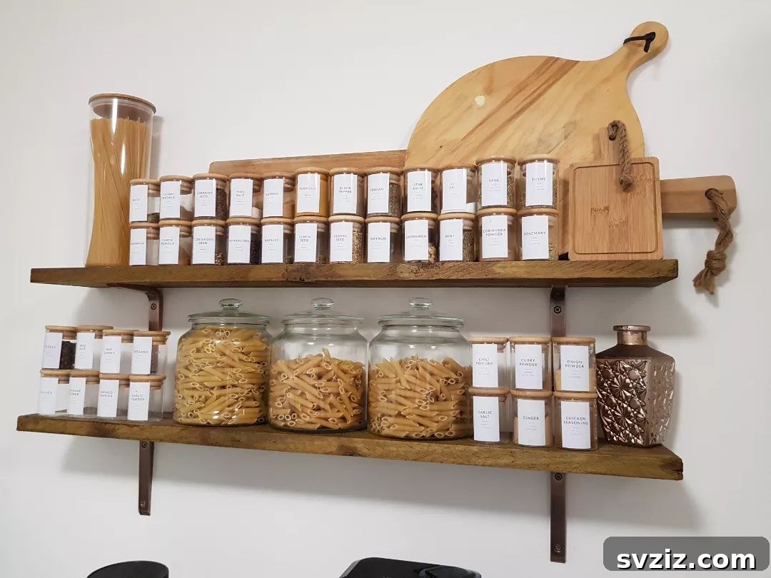 Rustic DIY Spice Shelves for a Farmhouse Kitchen Look
