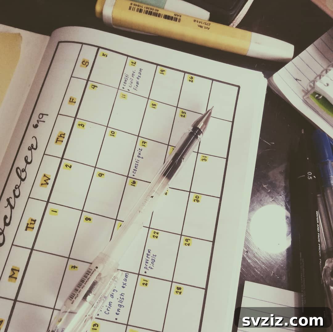 20 Fresh Bullet Journal Future Log Layouts to Inspire Your Year 14 Bullet Journal Calendar with Individual Page for Each Month