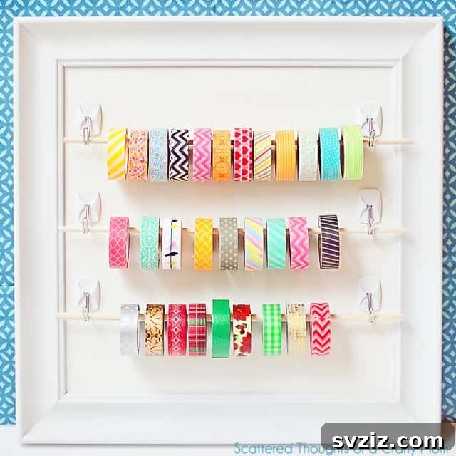 31 Dollar Store Hacks to Organize Your Life Without Breaking the Bank 28 Washi Tape Organizer