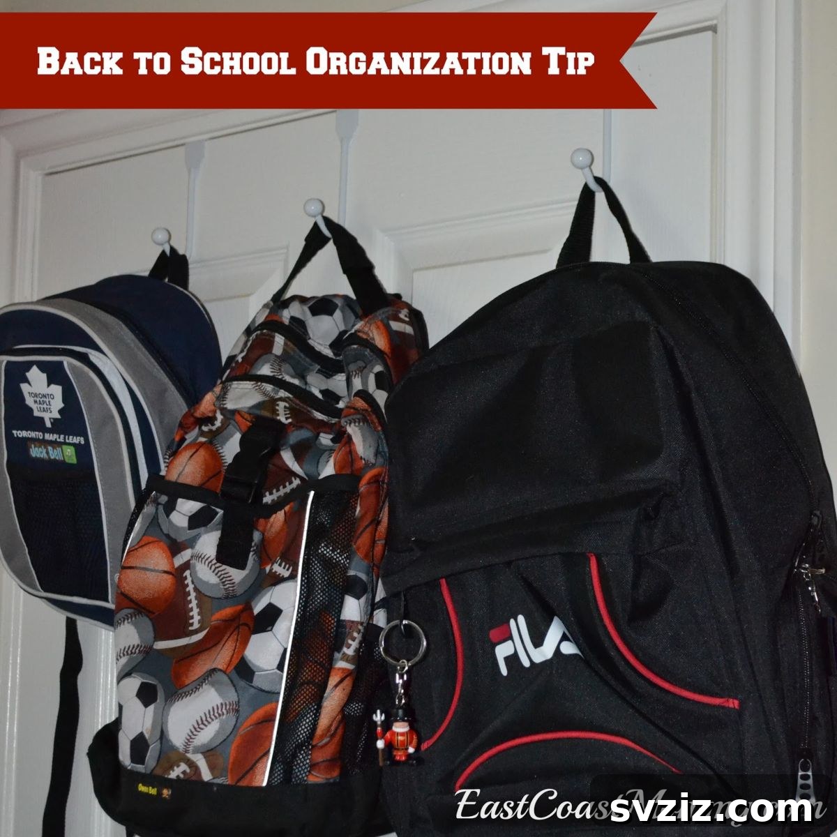 31 Dollar Store Hacks to Organize Your Life Without Breaking the Bank 6 Backpack Hook Organization