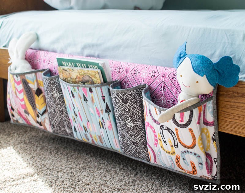 27 Ingenious DIY Bedroom Hacks to Declutter Your Space 12 Bedside Pocket Organizer