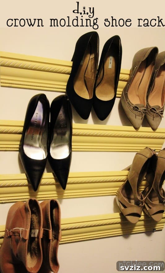 27 Ingenious DIY Bedroom Hacks to Declutter Your Space 15 crown molding shoe rack