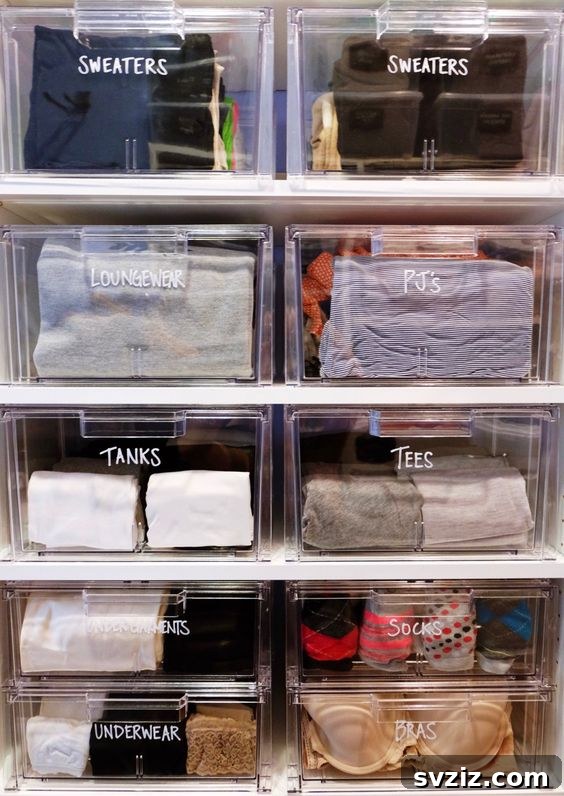 27 Ingenious DIY Bedroom Hacks to Declutter Your Space 16 Clear Clothing Drawers