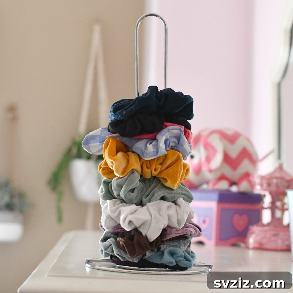 27 Ingenious DIY Bedroom Hacks to Declutter Your Space 8 scrunchie organizer