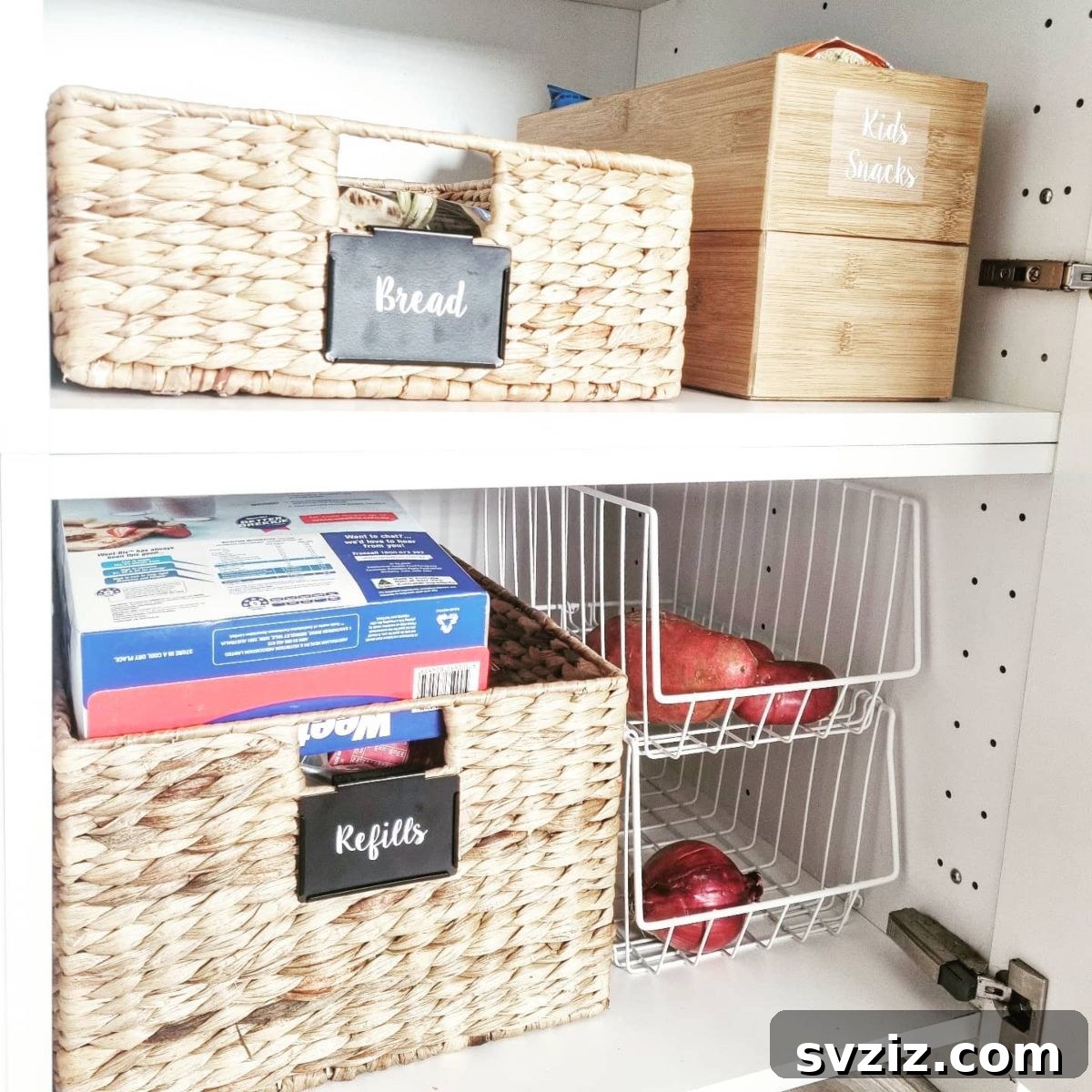 31 Budget Basket Hacks for Total Home Organization 12 stackable pantry storage