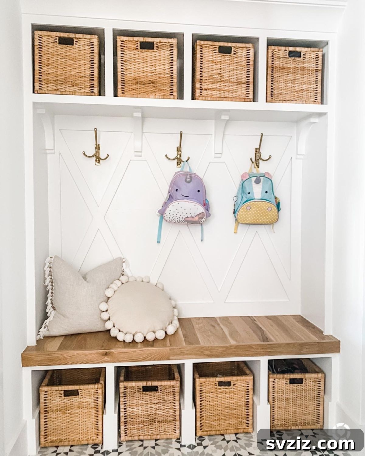 31 Budget Basket Hacks for Total Home Organization 3 Wicker Baskets for Mudroom Organization