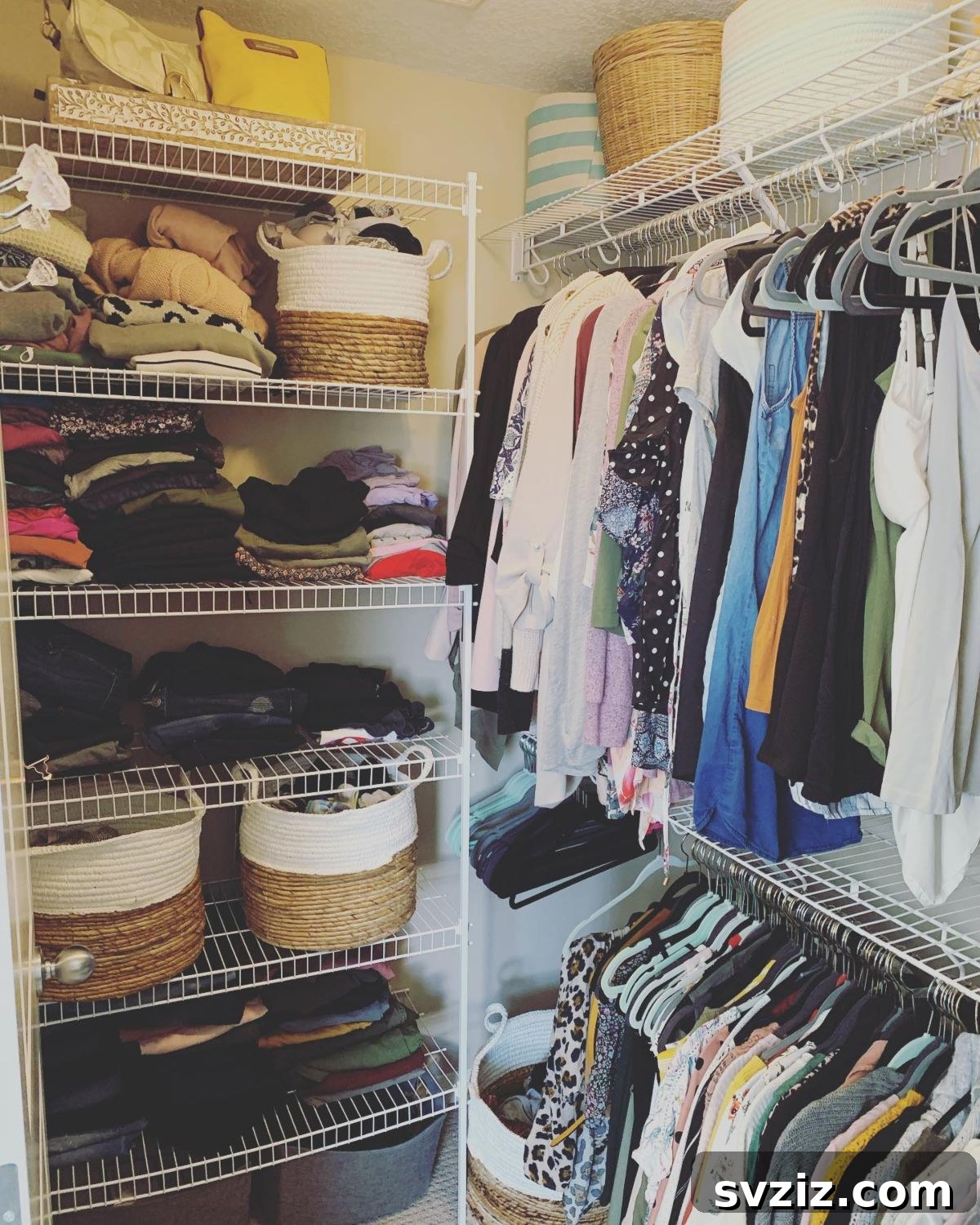 Small Walk-In Closets: Genius Ideas for Maximizing Space 11 add a shelving rack