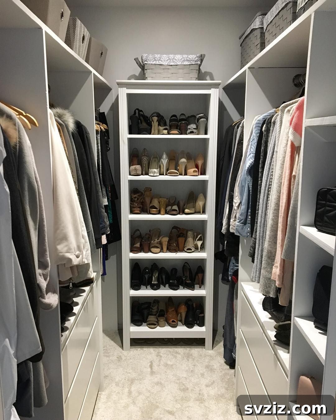 Small Walk-In Closets: Genius Ideas for Maximizing Space 15 add storage bins