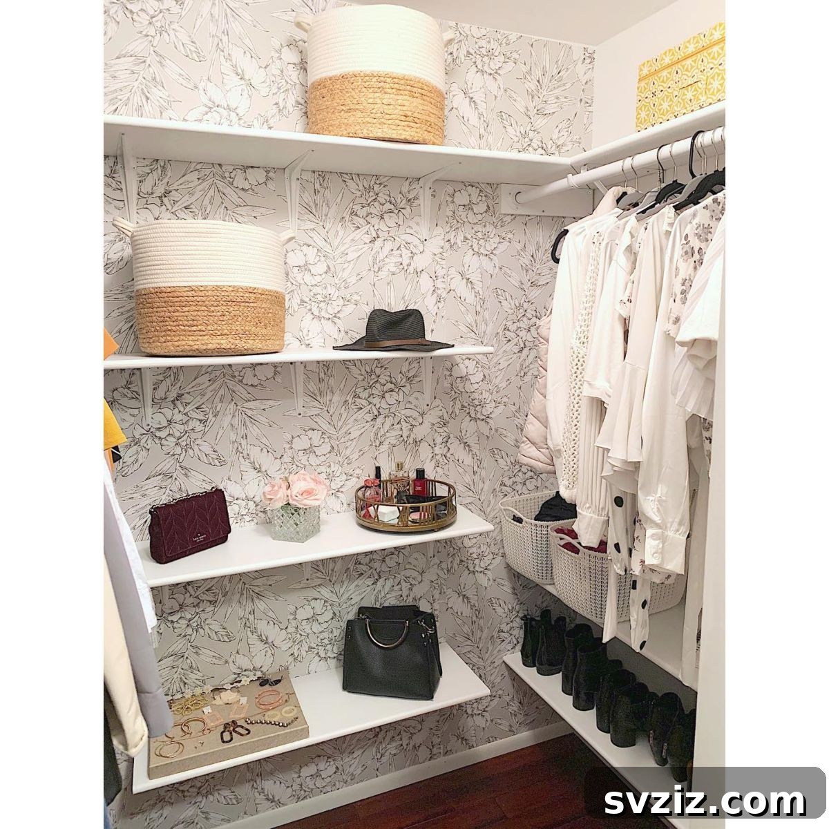 Small Walk-In Closets: Genius Ideas for Maximizing Space 16 Floating shelves to display accessories
