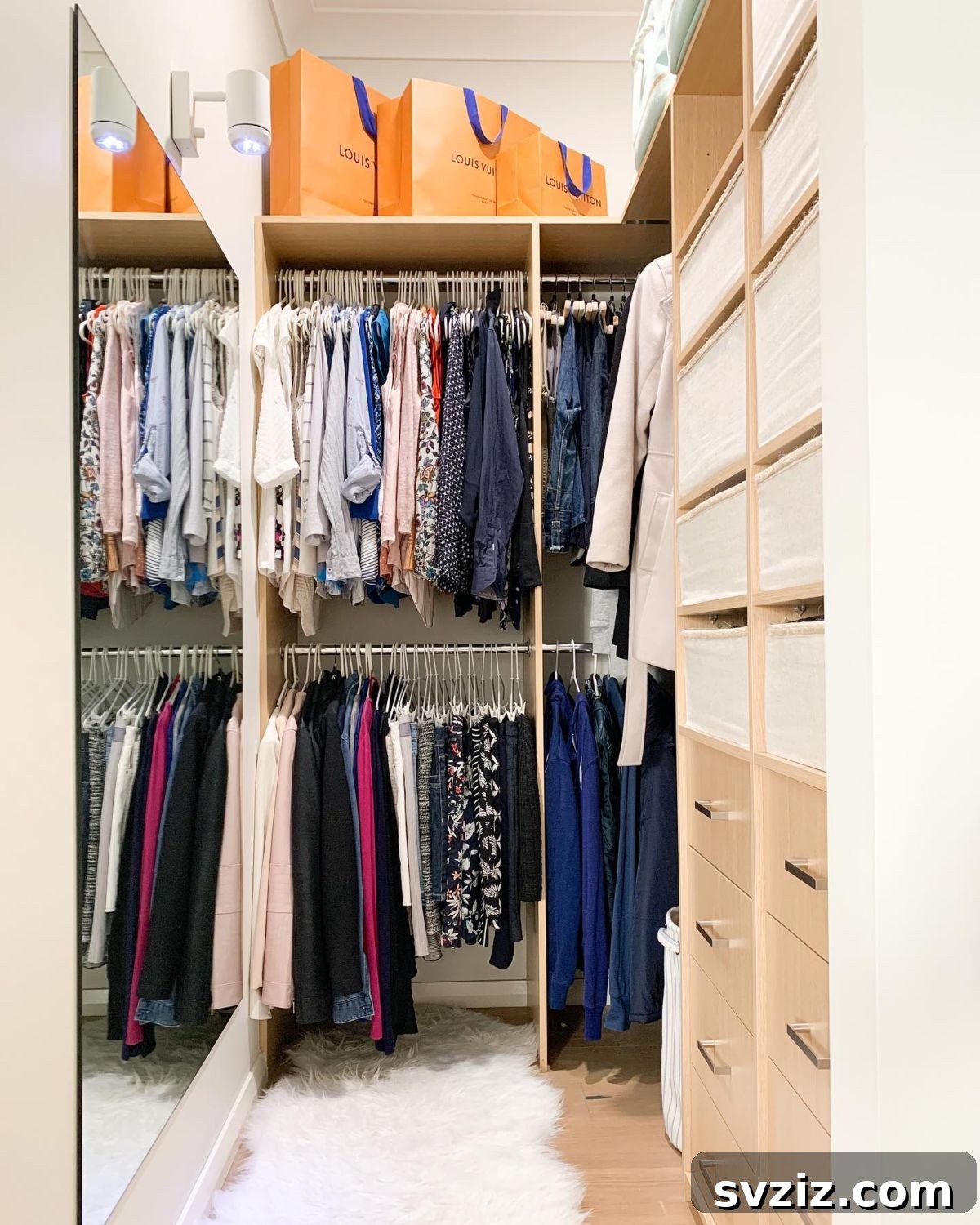 Small Walk-In Closets: Genius Ideas for Maximizing Space 17 cozy rug