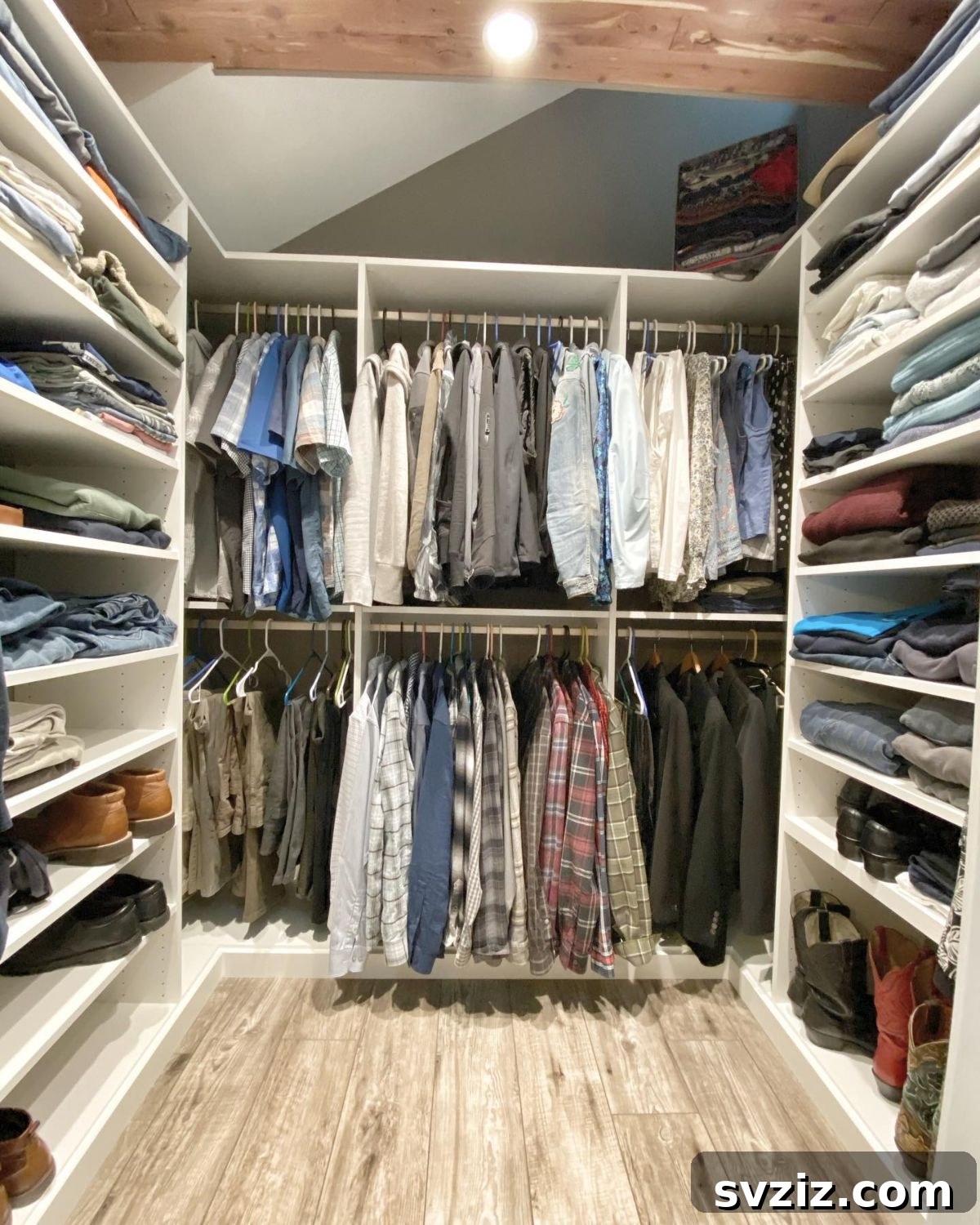 Small Walk-In Closets: Genius Ideas for Maximizing Space 20 Multiple sections to categorize clothes