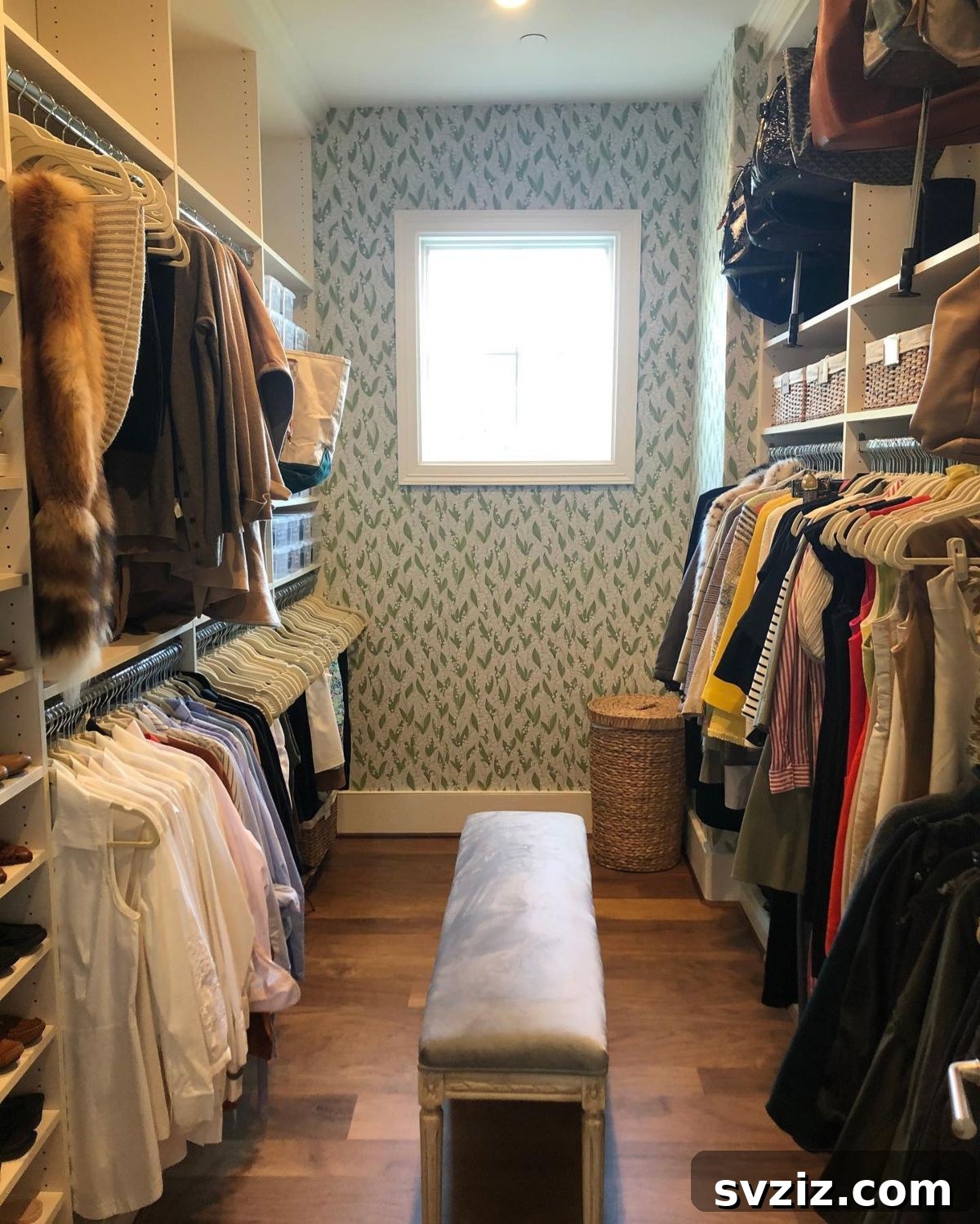 Small Walk-In Closets: Genius Ideas for Maximizing Space 21 long bench