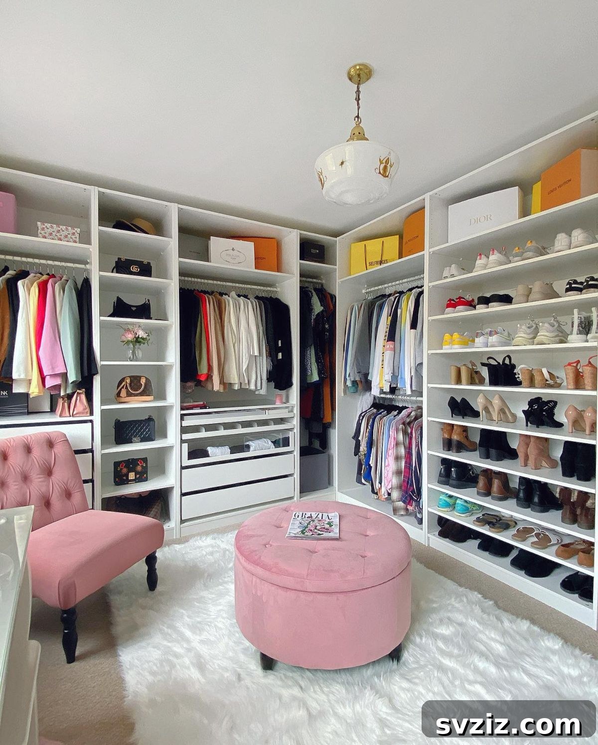 Small Walk-In Closets: Genius Ideas for Maximizing Space 5 ottoman