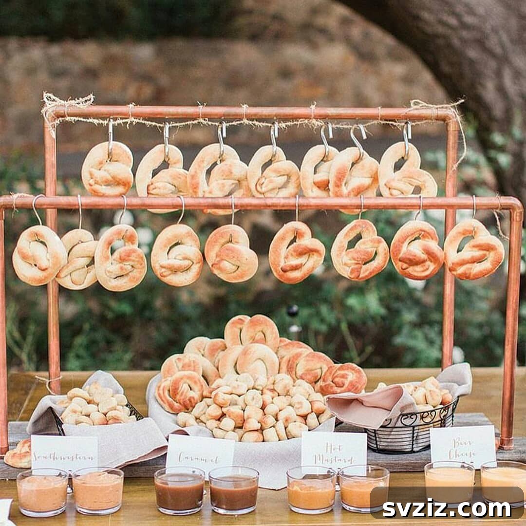 Beyond the Buffet: Creative Wedding Food Bars 19 pretzel bar