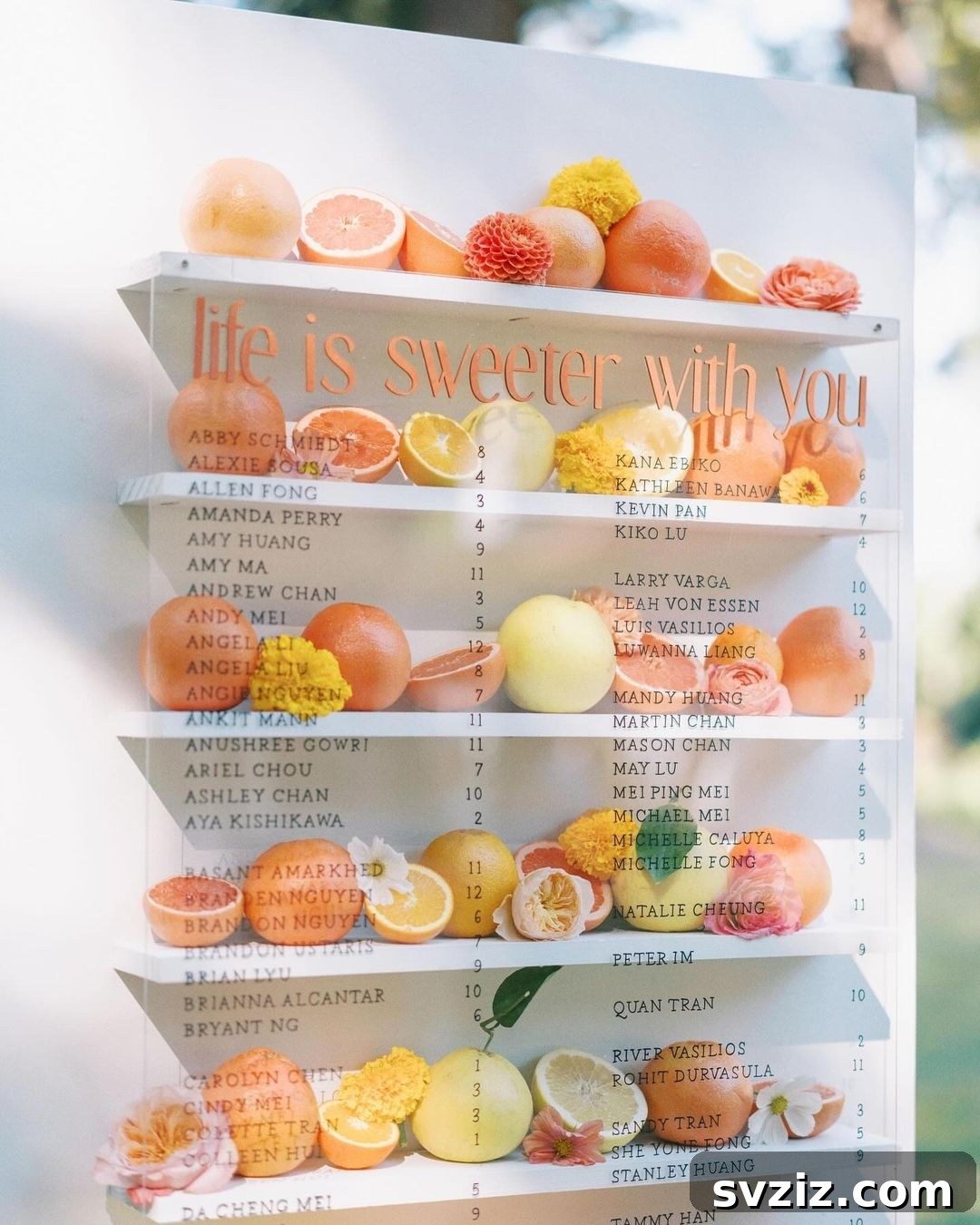 Fruity Table Chart