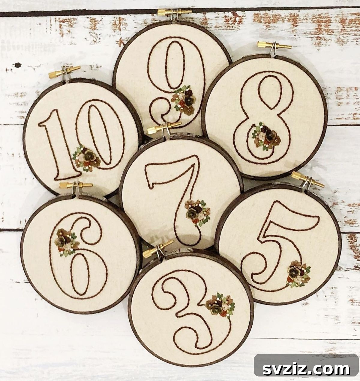 Embroidery Table Numbers
