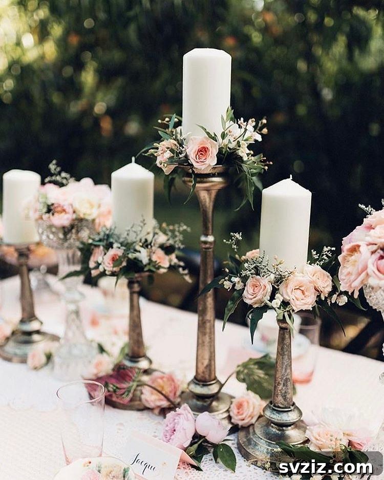 27 Absolutely Adorable Wedding Details for Your Big Day 17 Rose-Ringed Candlesticks wedding decor