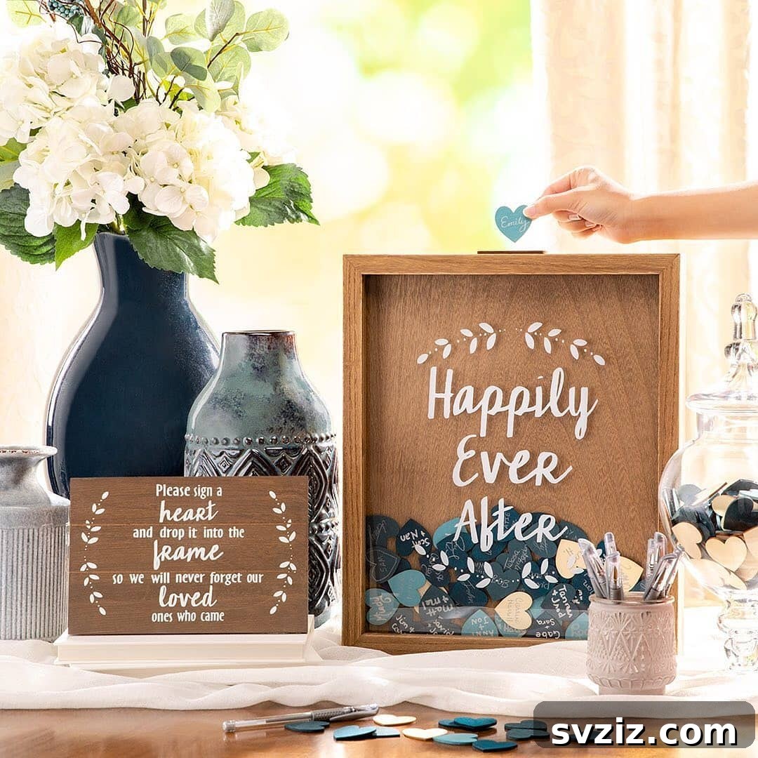27 Absolutely Adorable Wedding Details for Your Big Day 8 Box of Hearts Guest Book for wedding messages