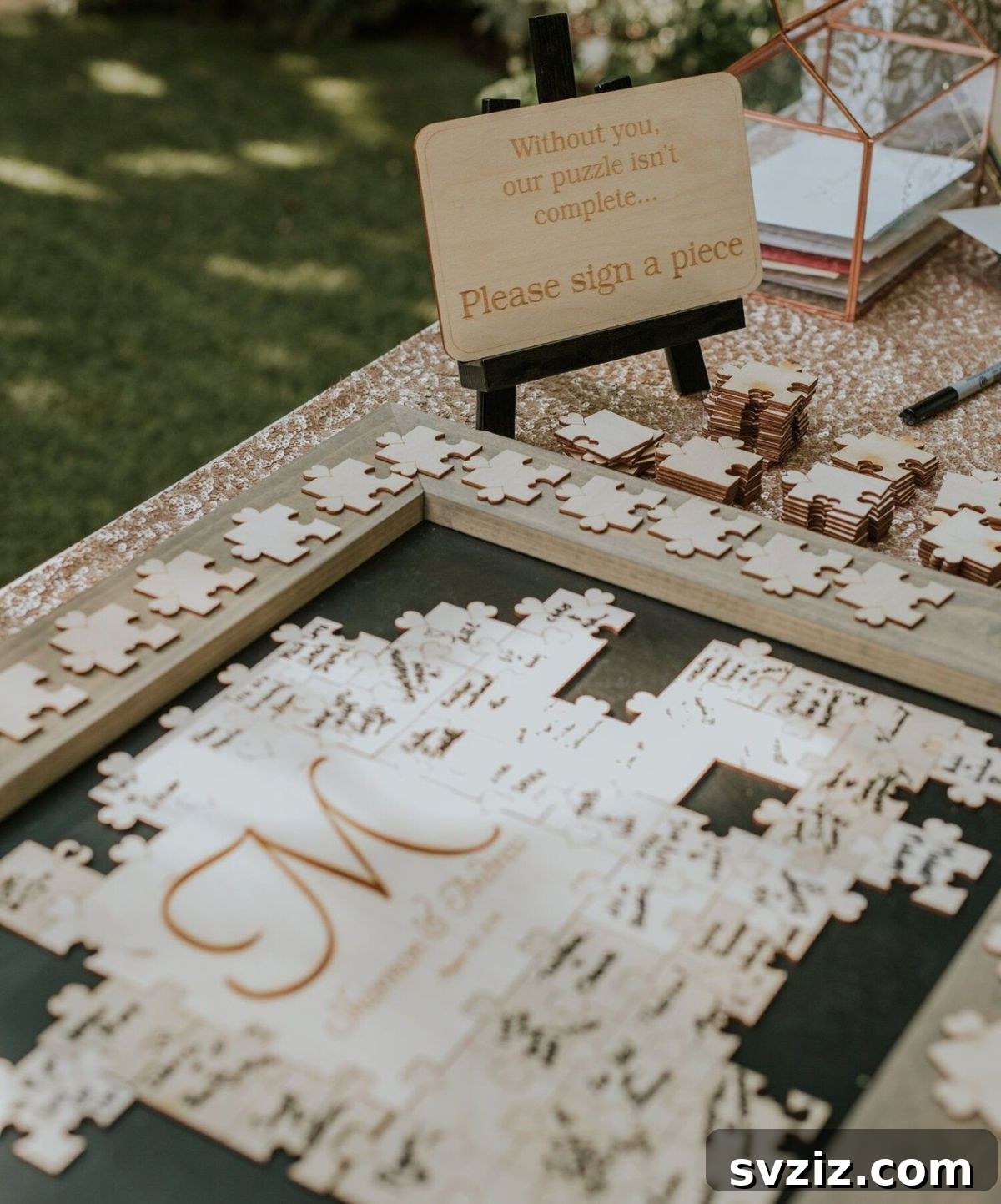 27 Absolutely Adorable Wedding Details for Your Big Day 10 Puzzle guestbook for wedding memories