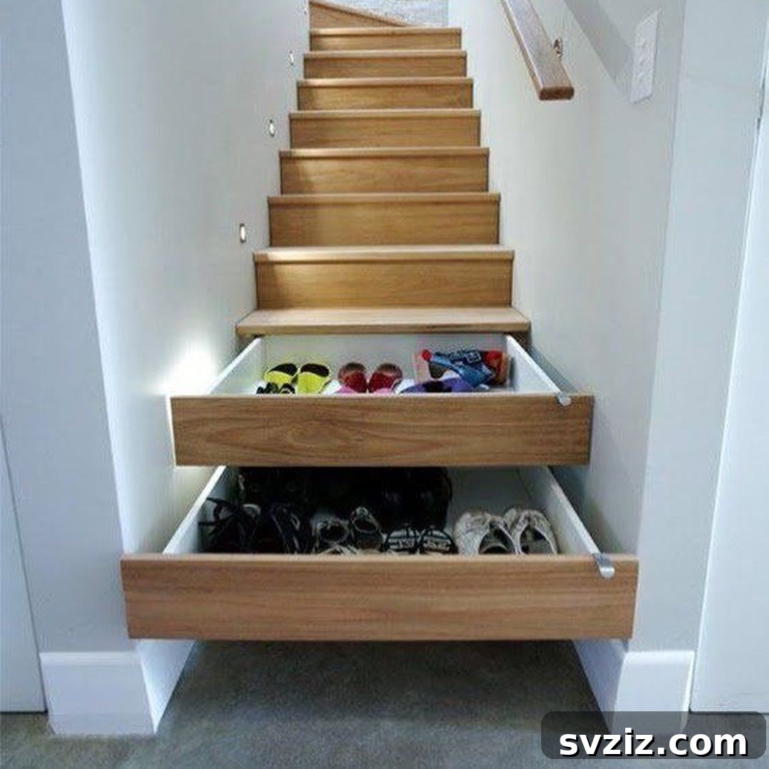 21 Smart Hidden Storage Solutions To Optimize Every Inch 12 Turn the Stairs into Shoe Storage