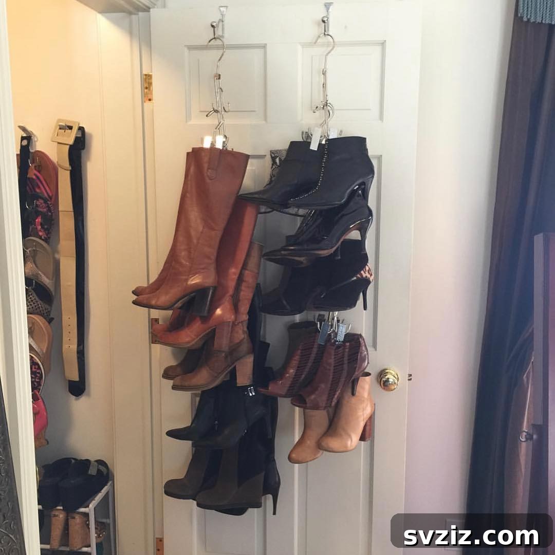 Unlock Your Door's Potential: Clever Storage Hacks 12 hanging shoe hooks