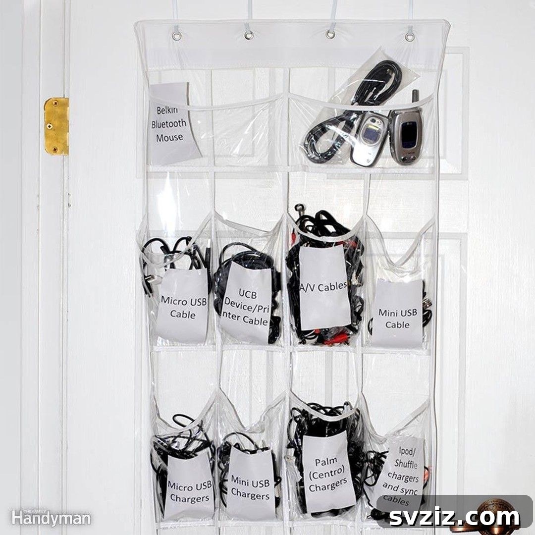 Unlock Your Door's Potential: Clever Storage Hacks 23 cord organizer