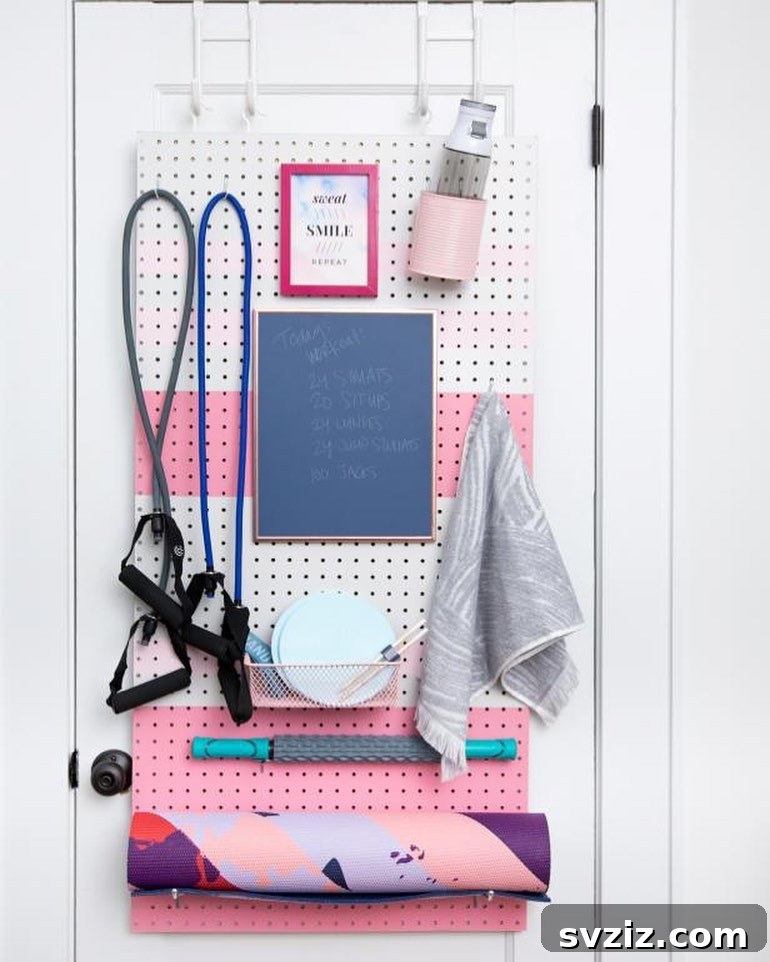 Unlock Your Door's Potential: Clever Storage Hacks 10 Home Gym Pegboard