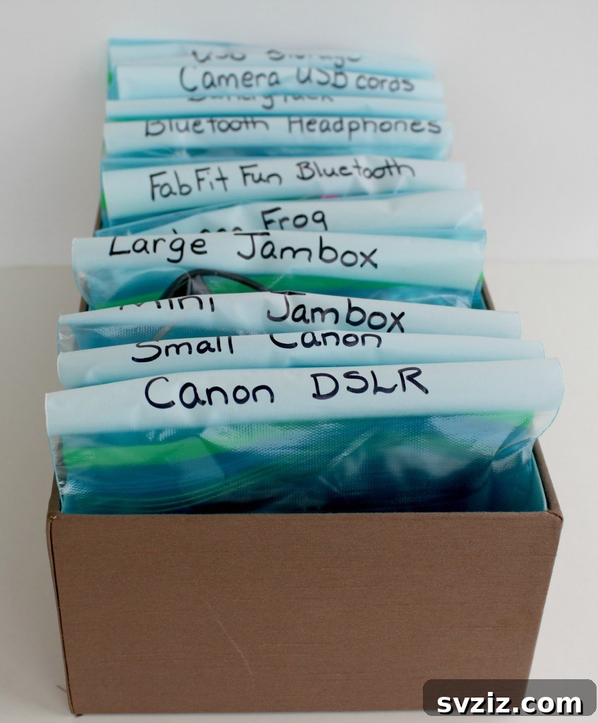 Sandwich Bags Cable Organizer