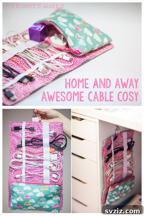 DIY Fabric Cable Cozy Clutch