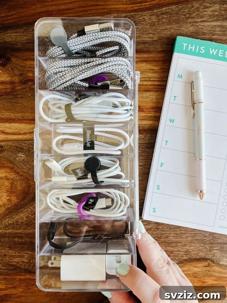 charging cable storage box