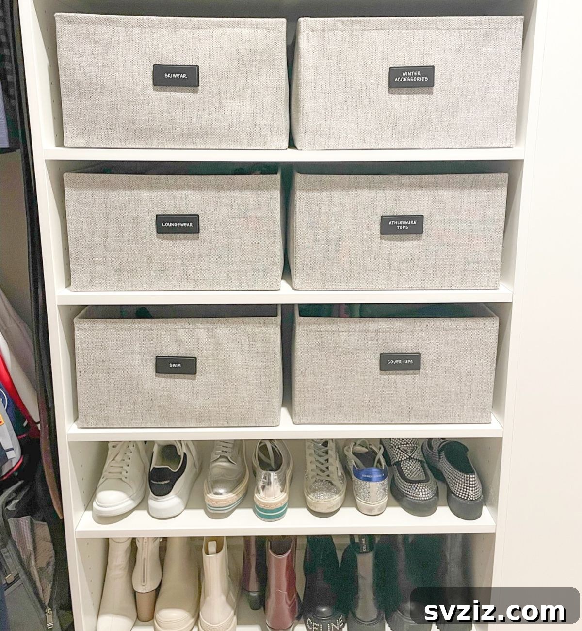 labelled fabric bins