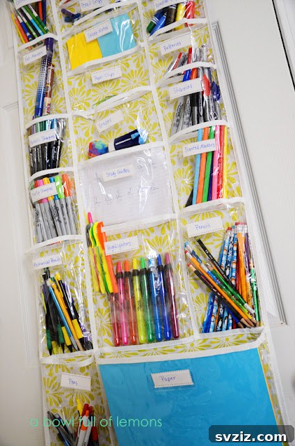Pocket-Friendly Productivity: 31 Office Organization Hacks 4 Over the Door Organizer for school and office supplies