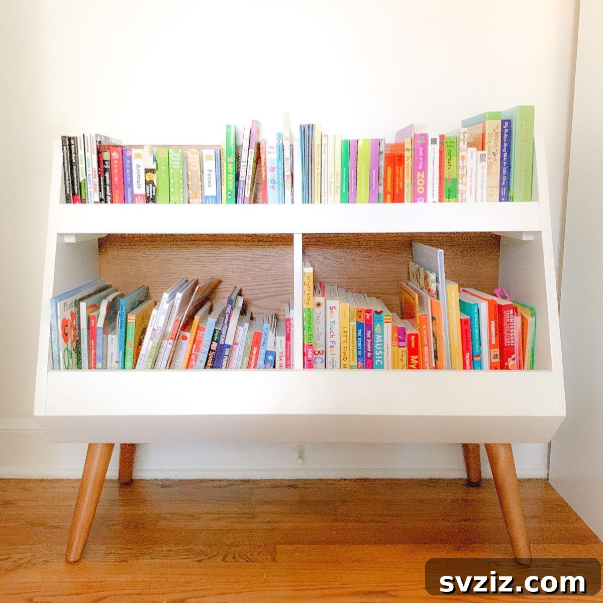 Rotating book storage shelf for kids, promoting engagement and curiosity in reading.