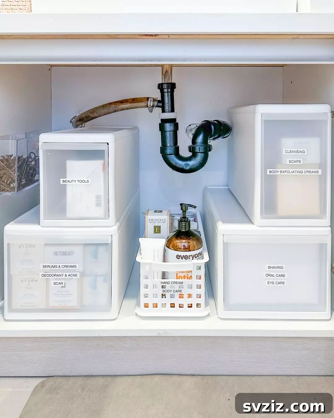 Large Bins with Simple Labels for Under Sink