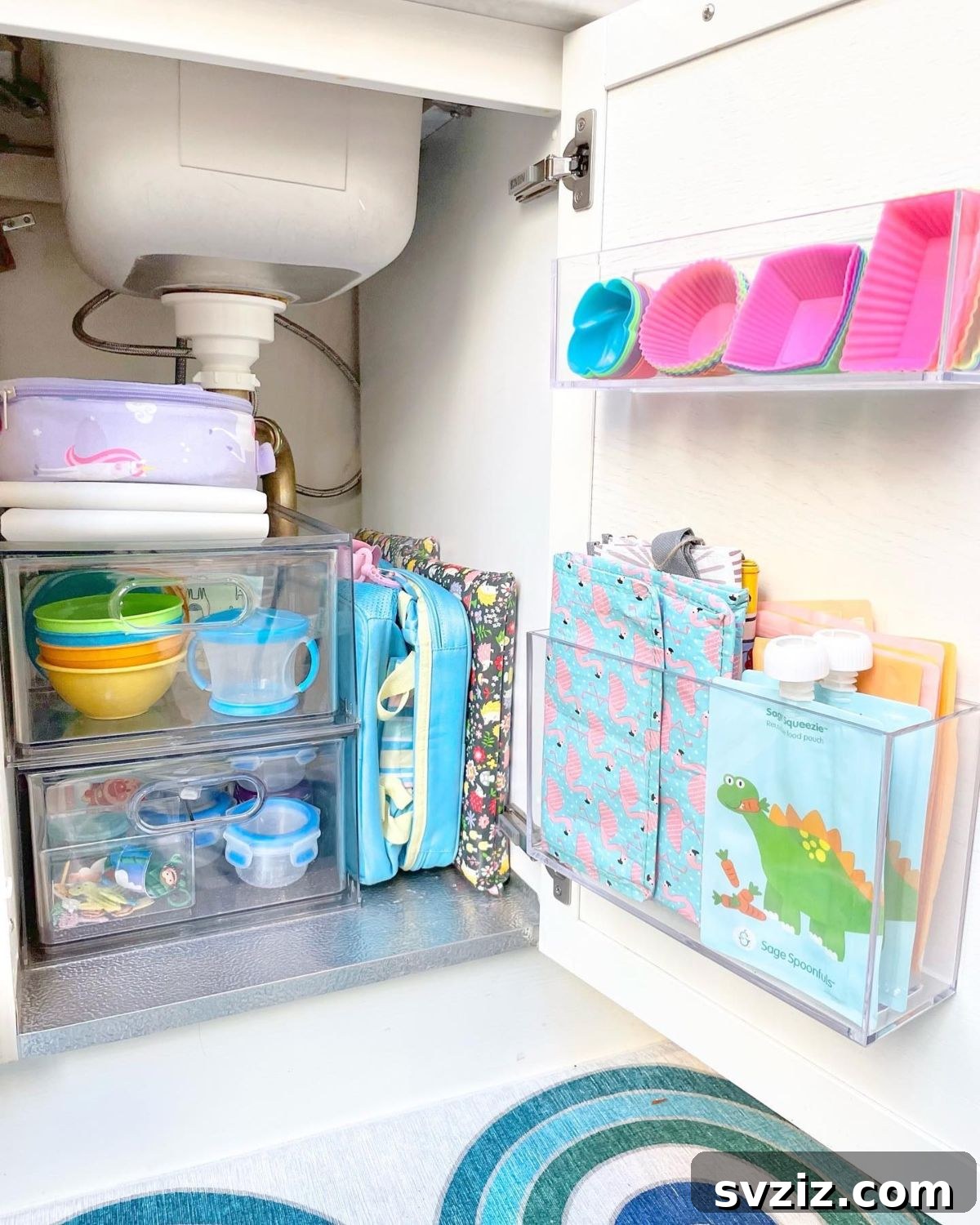Adhesive Cabinet Door Bins for Quick Access
