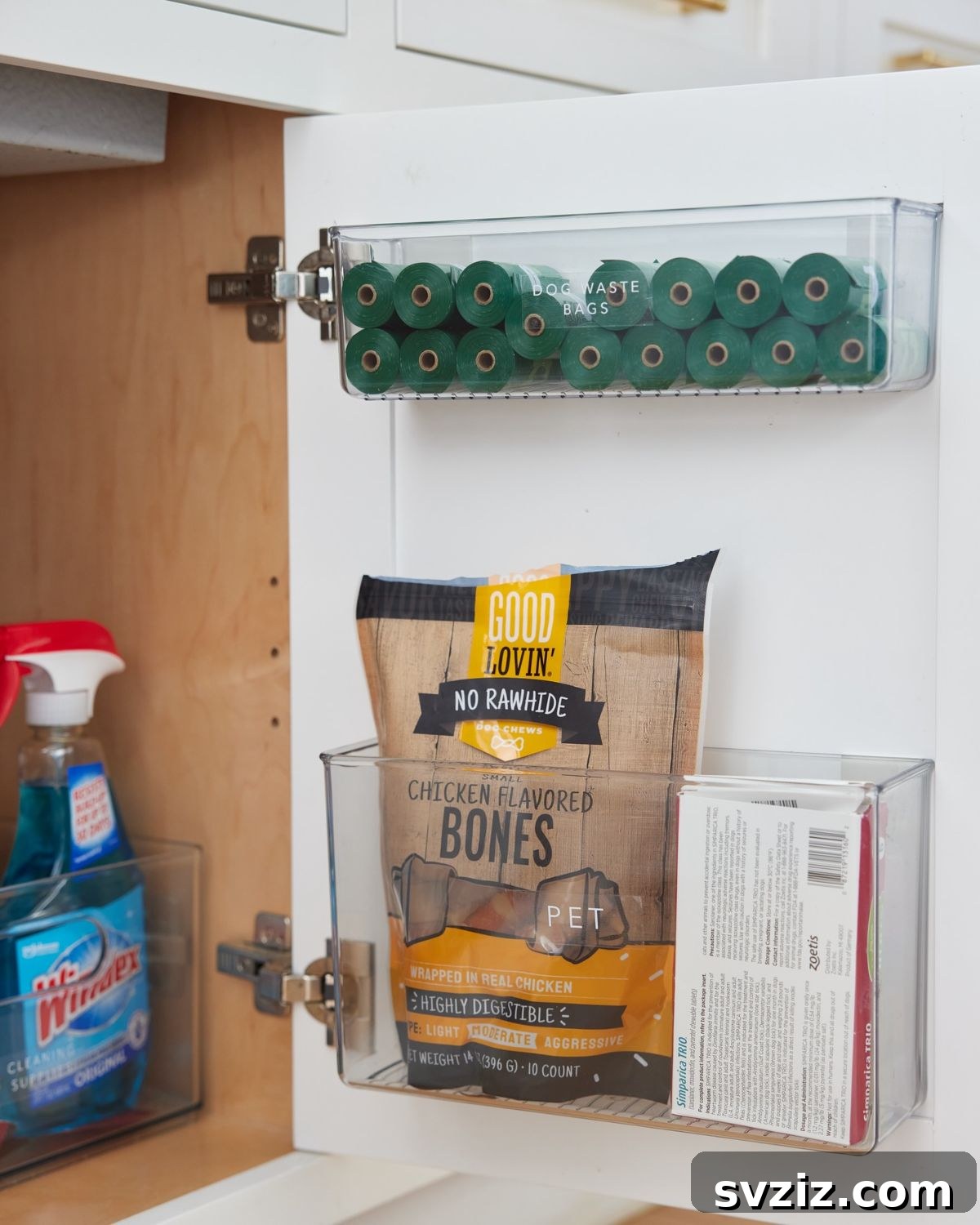 Different-Sized Cabinet Door Bins for Under Sink