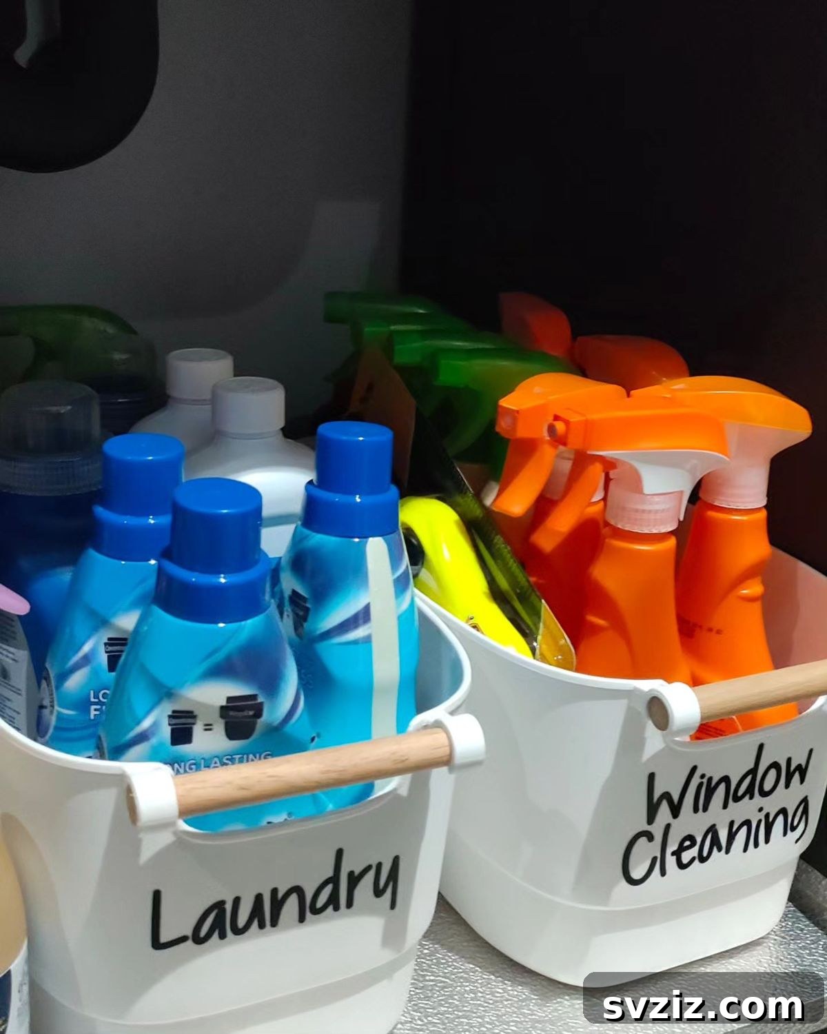 Cleaning Supply Baskets for Bulk Storage Under Sink