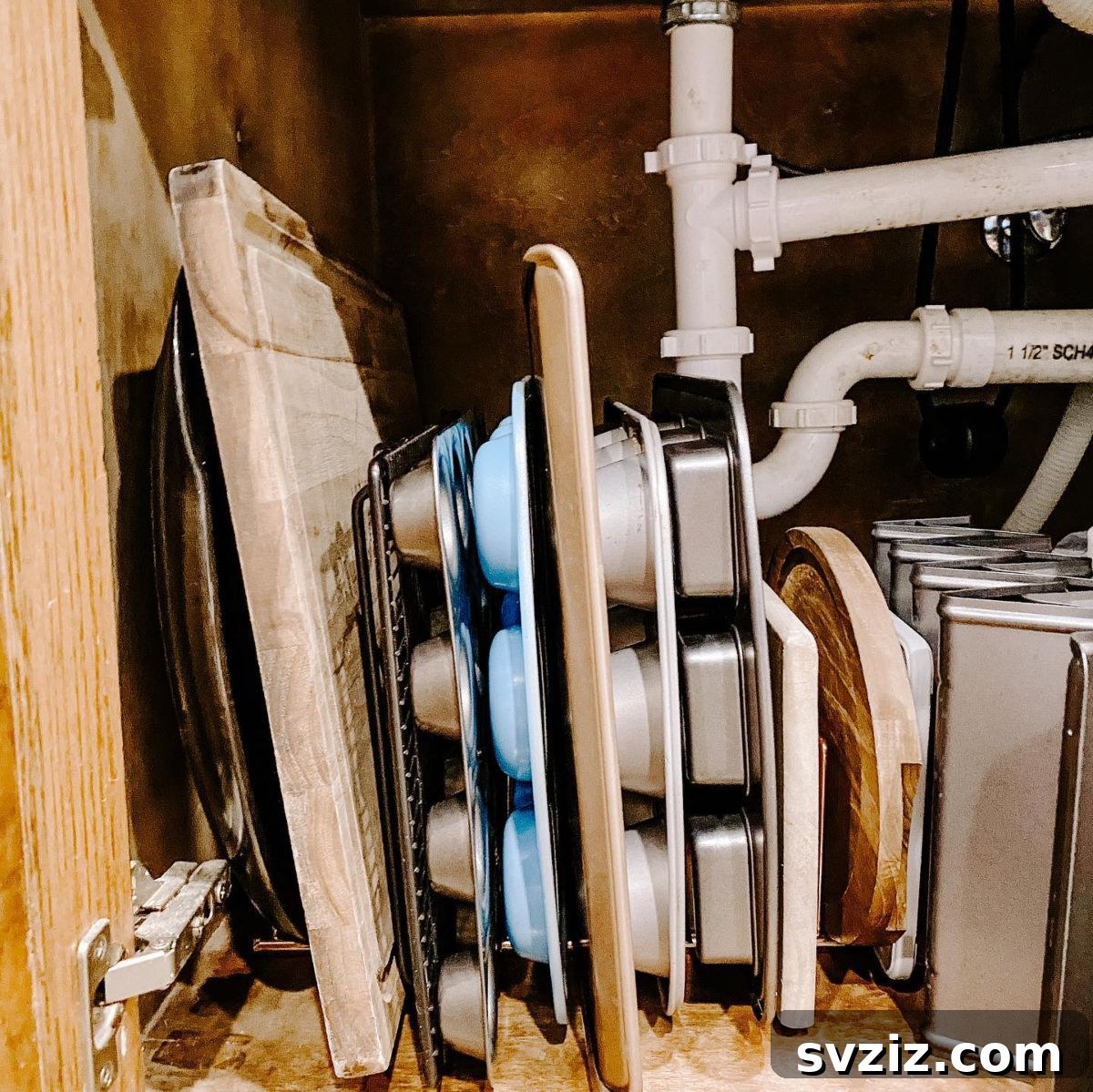 Vertical Pan Storage Under Kitchen Sink