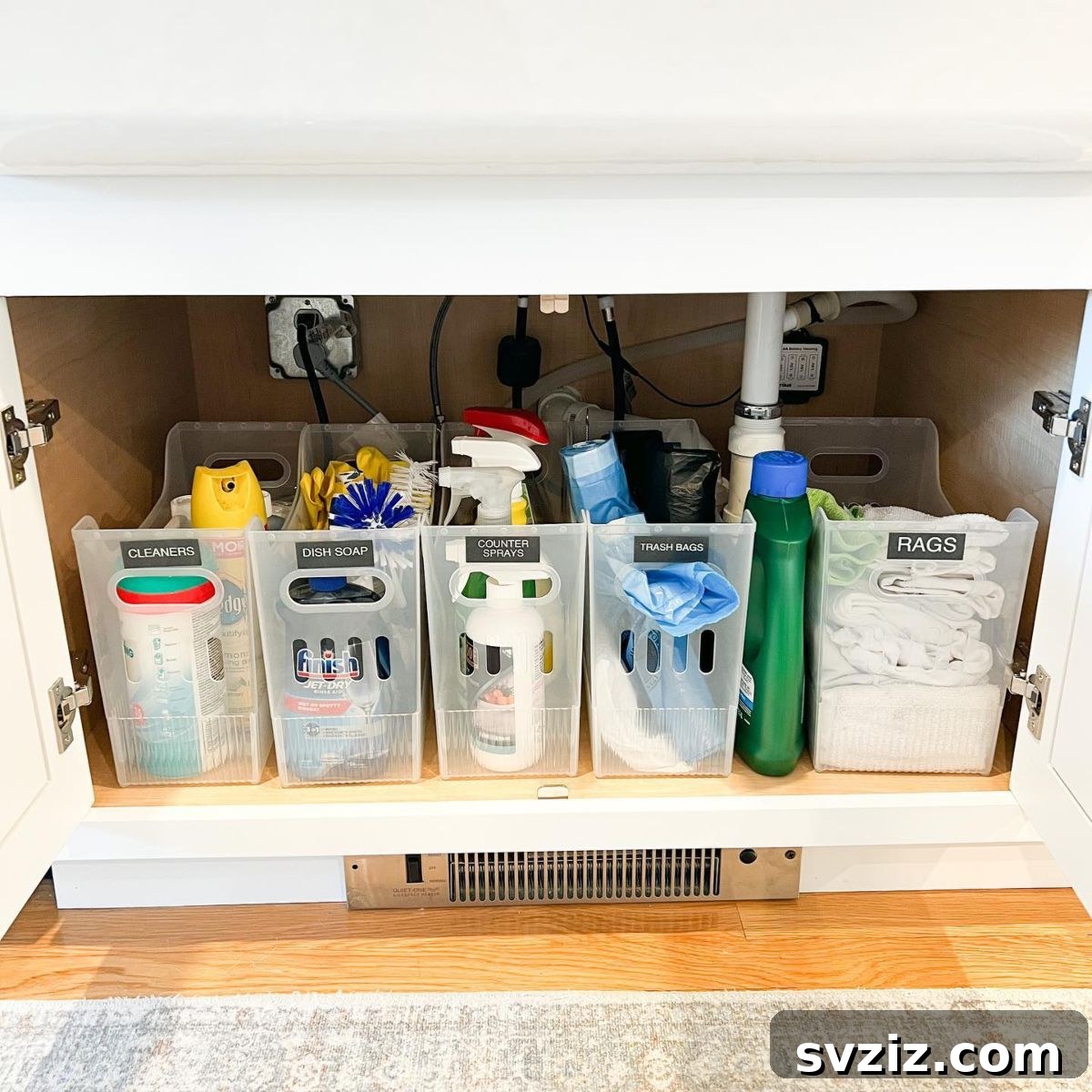 Simple Labeled Bins for Under Sink Storage