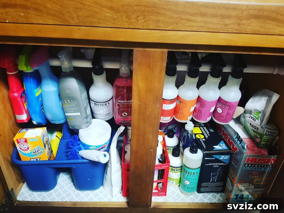 Hanging Spray Bottles Under Sink