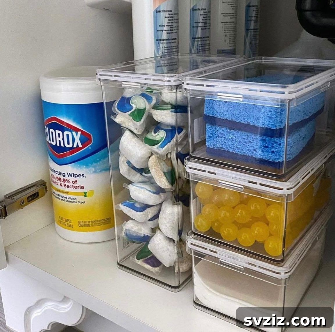 Stackable Clear Bins for Under Sink Storage