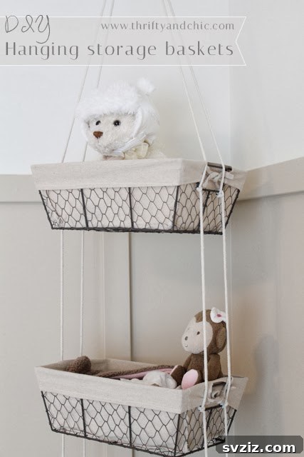 Hanging Storage Baskets - Stylish and practical wall organization.