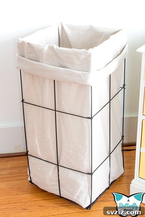 Fabric Storage Bin - Handmade storage for craft supplies or blankets.