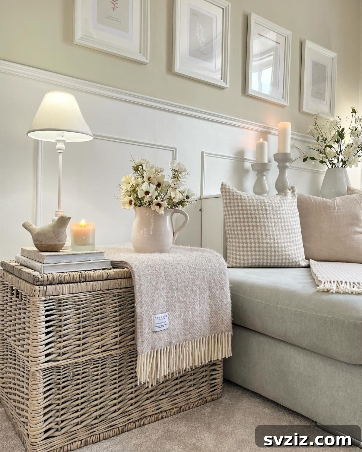 Basket Storage Solution - Elegant bedside basket table.