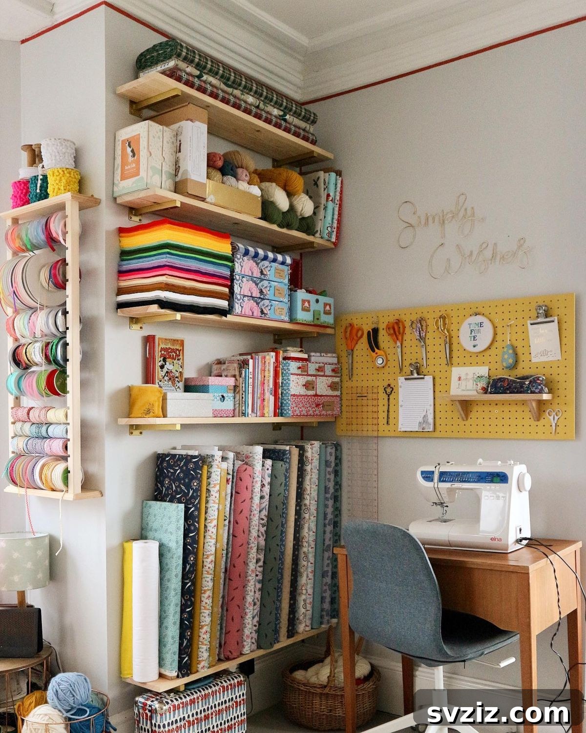 Pegboard Organization - Craft room storage for tools and supplies.