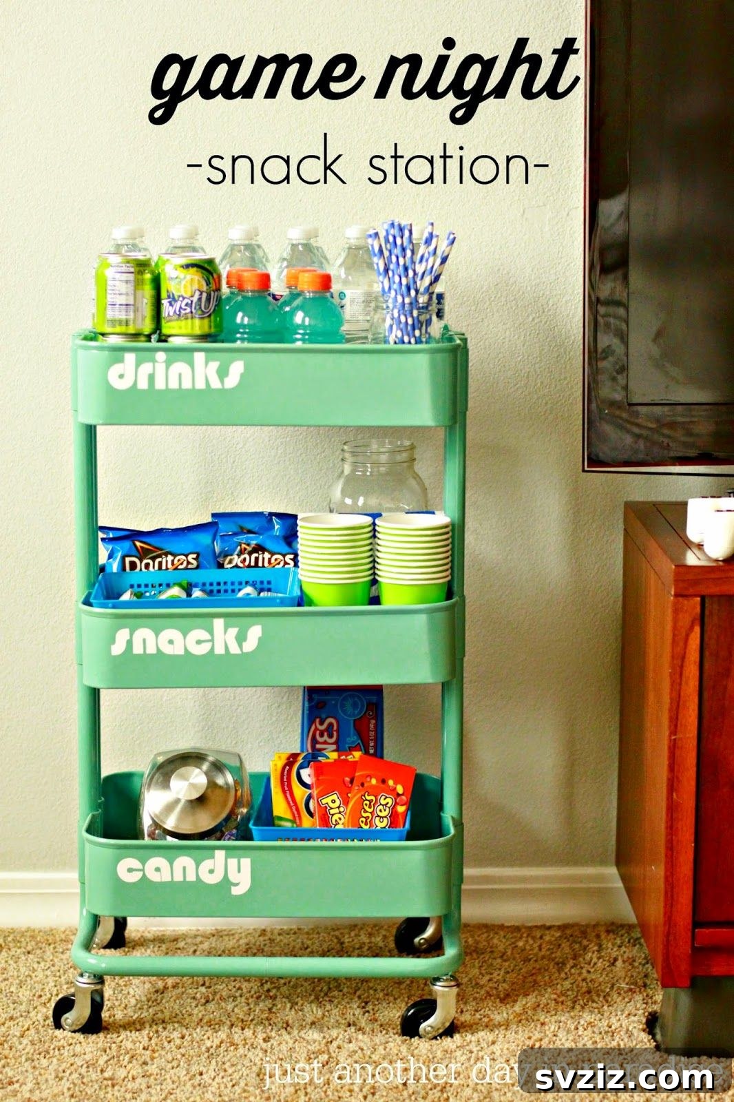  Game Night Snack Station Cart