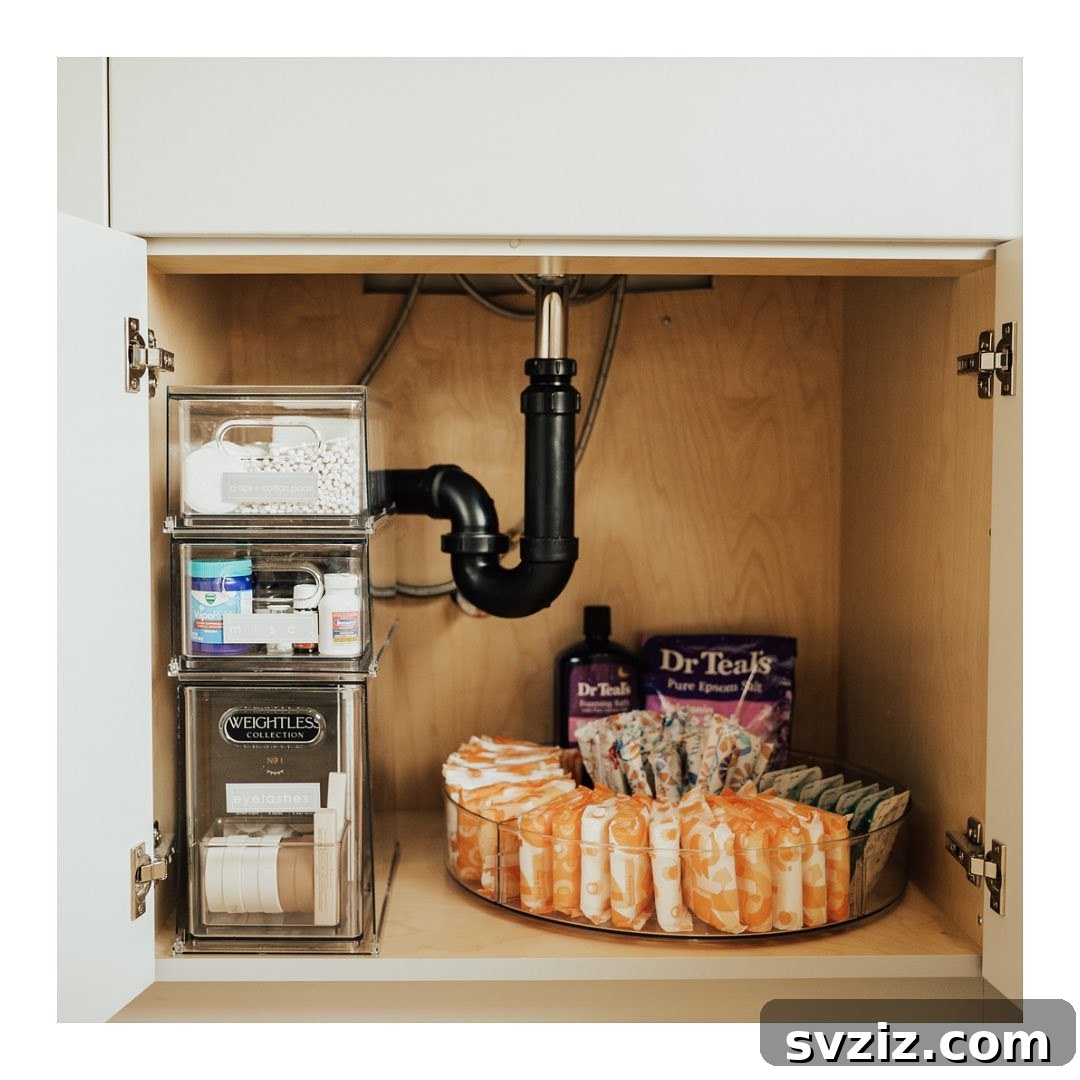 Genius Ways to Maximize Your Under Bathroom Sink Space 12 Stackable Solutions for maximizing vertical storage