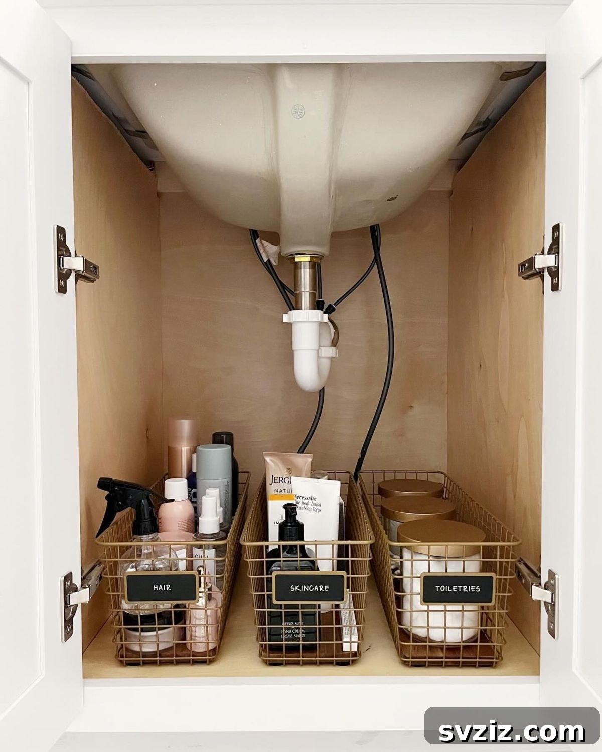 Genius Ways to Maximize Your Under Bathroom Sink Space 3 Toiletry Wire Baskets for organized bathroom storage