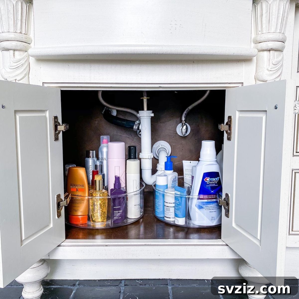 Genius Ways to Maximize Your Under Bathroom Sink Space 23 Double Lazy Susans for enhanced rotating storage