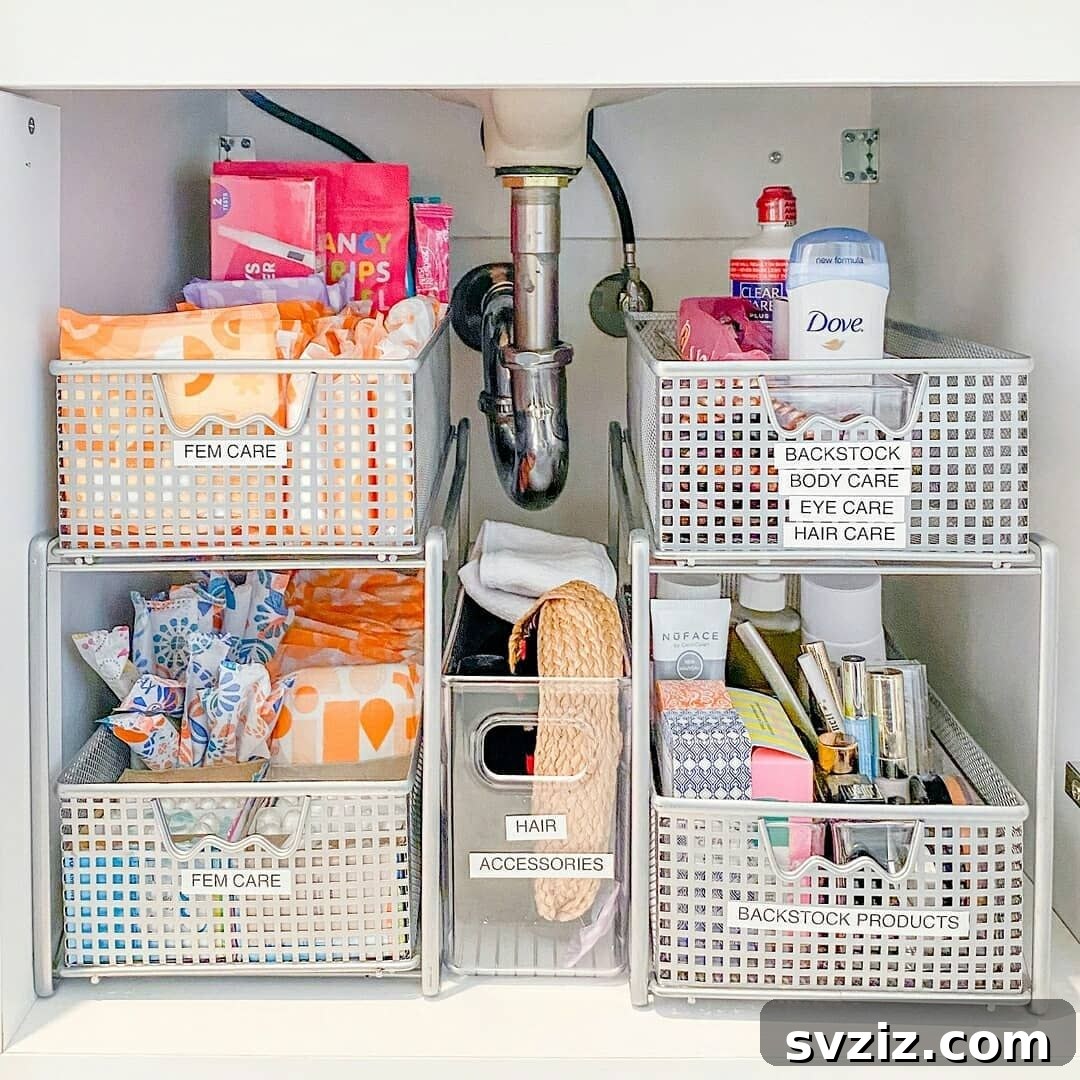 Genius Ways to Maximize Your Under Bathroom Sink Space 4 Two-Tier Organizer for under bathroom sink storage